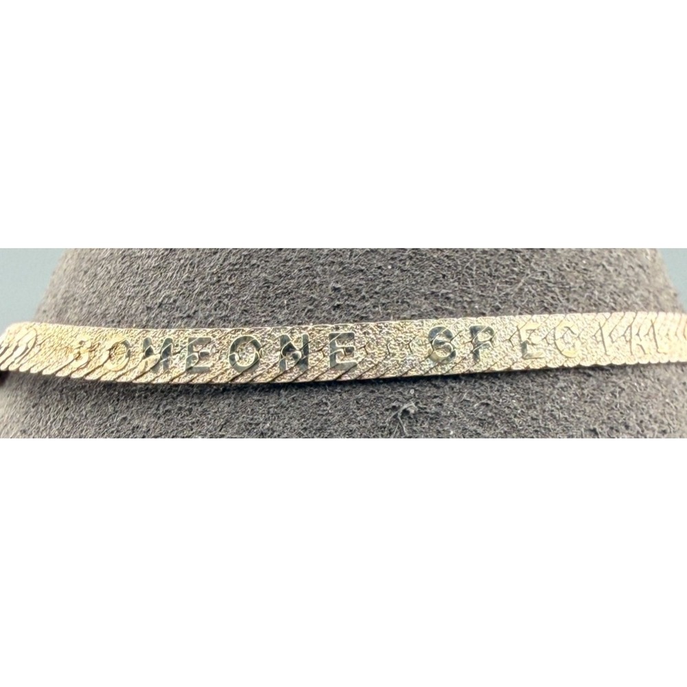 Vintage Avon Bracelet Sterling Silver Herringbone "Special Someone" Box 7.25"